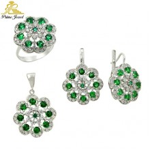 Gümüş zirkon taşlı set